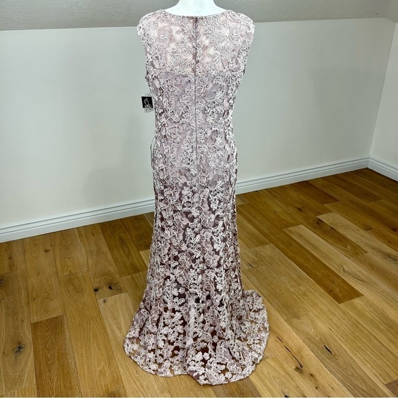 Alex Evenings Wisteria Rose Lace Cap Sleeve Maxi Gown with Shawl Size 12 - Picture 8 of 14